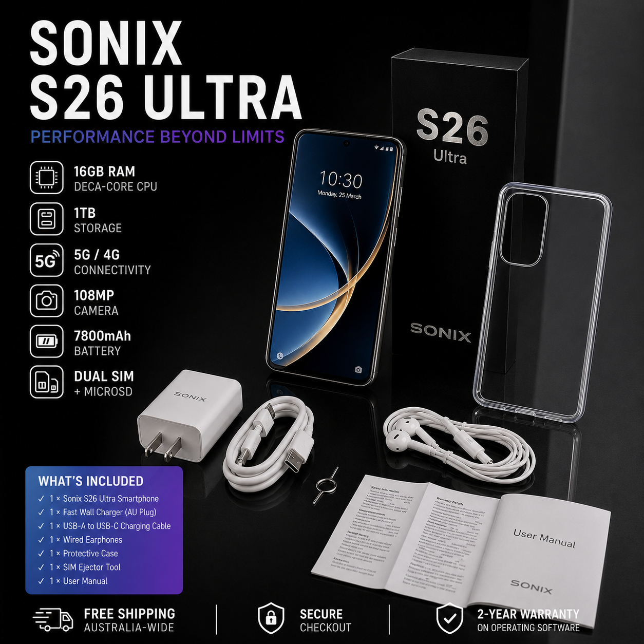 Sonix S26 Ultra - 1TB Android Smartphone