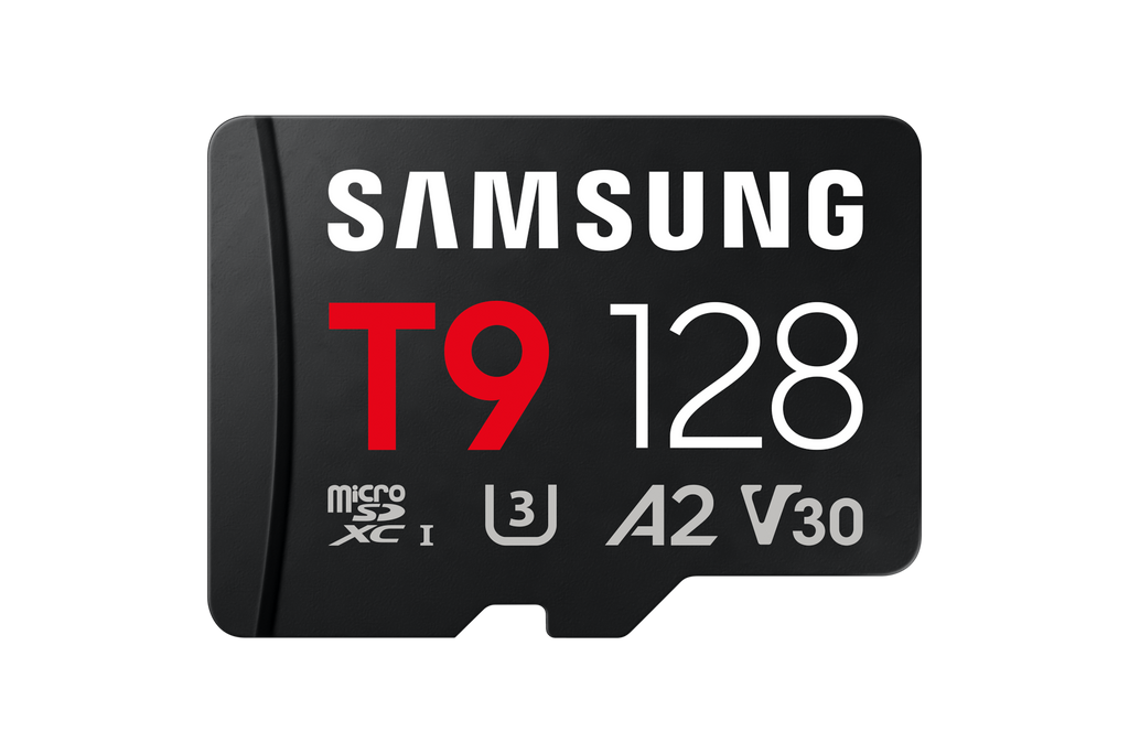 Samsung T9 128GB black microSDXC card front view